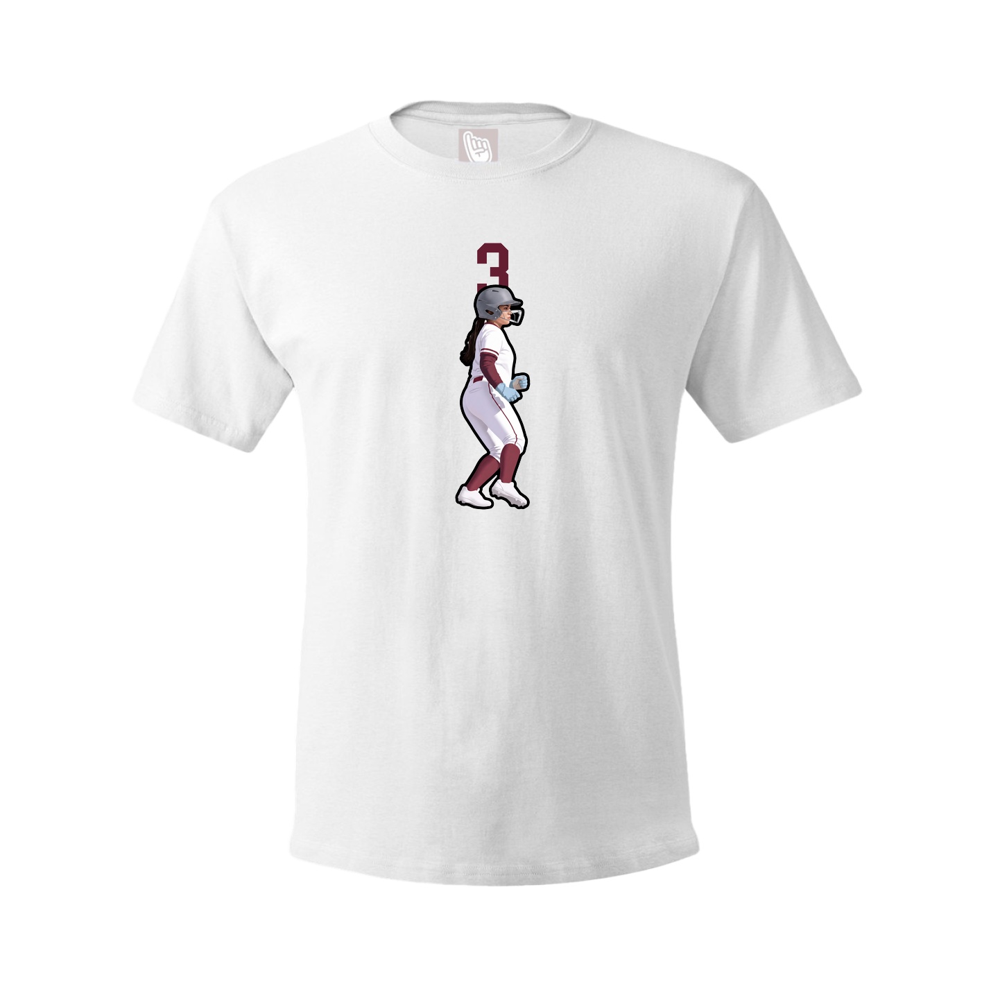 Youth Tee — Number Top in White