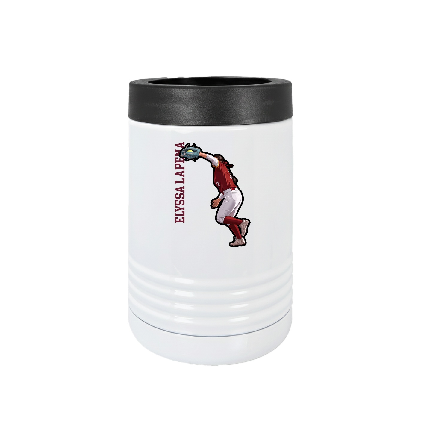 Beverage Holder — Name Vertical in White