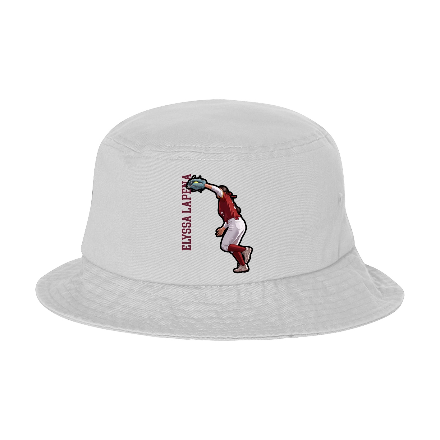 Bucket Cap — Name Vertical in White