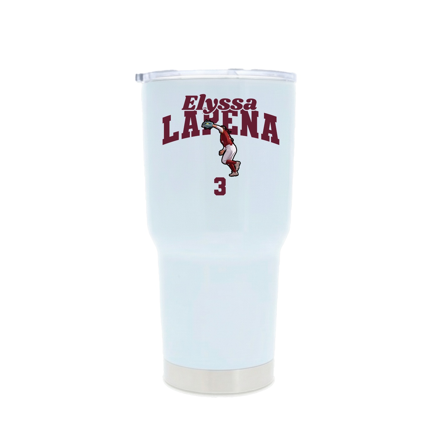 30oz Stainless Steel Tumbler — Signature Arch in White