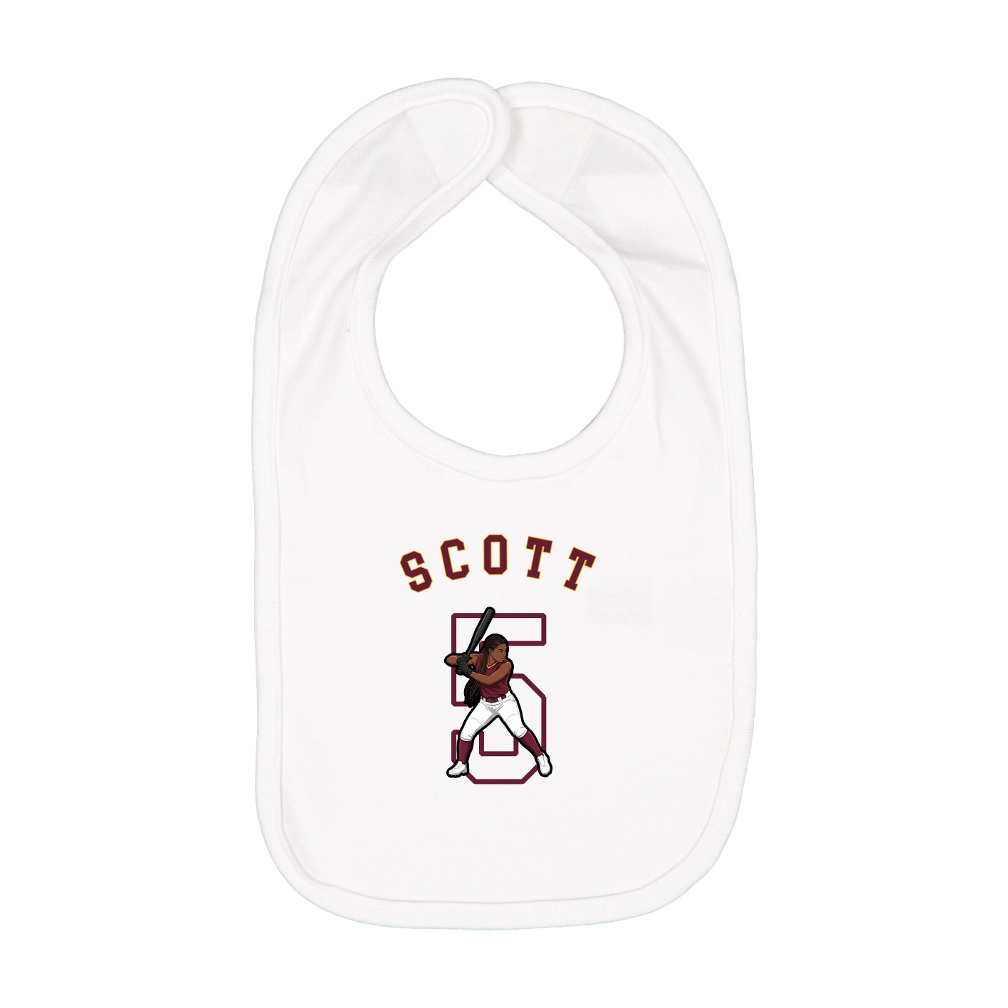 Infant Bib — Shirsey Arch in White