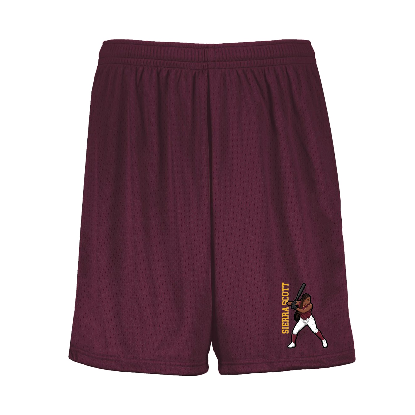 Shorts — Name Vertical in Maroon