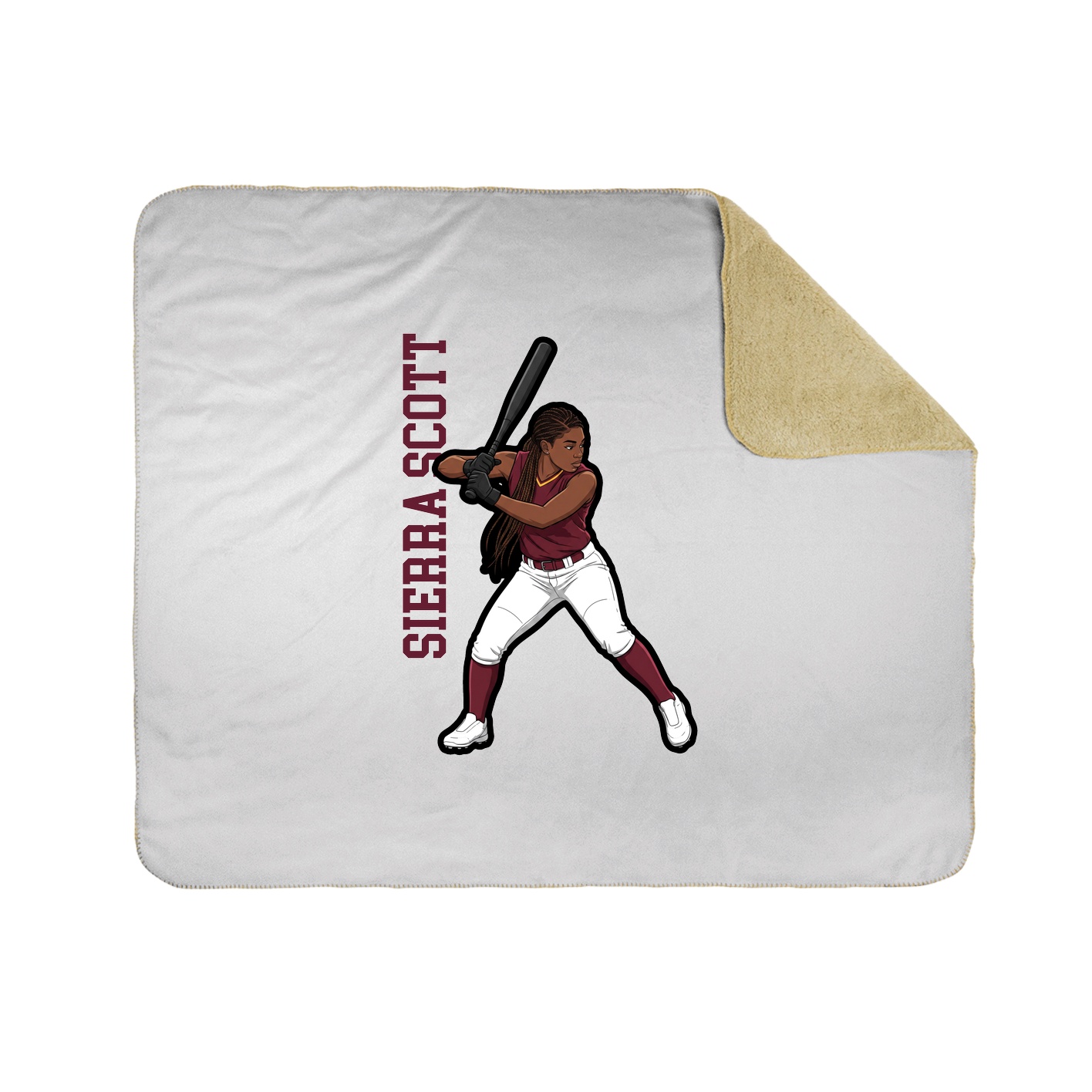 Throw Blanket — Name Vertical in White