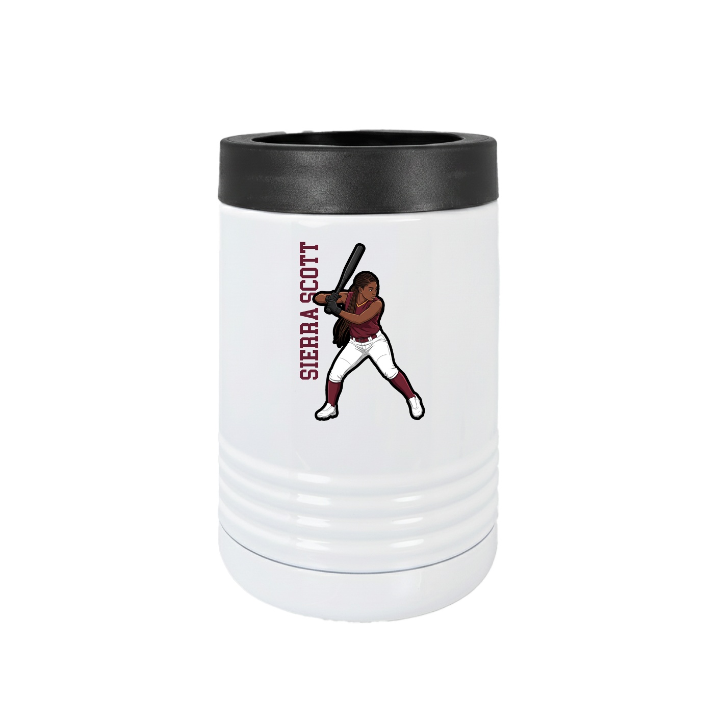 Beverage Holder — Name Vertical in White