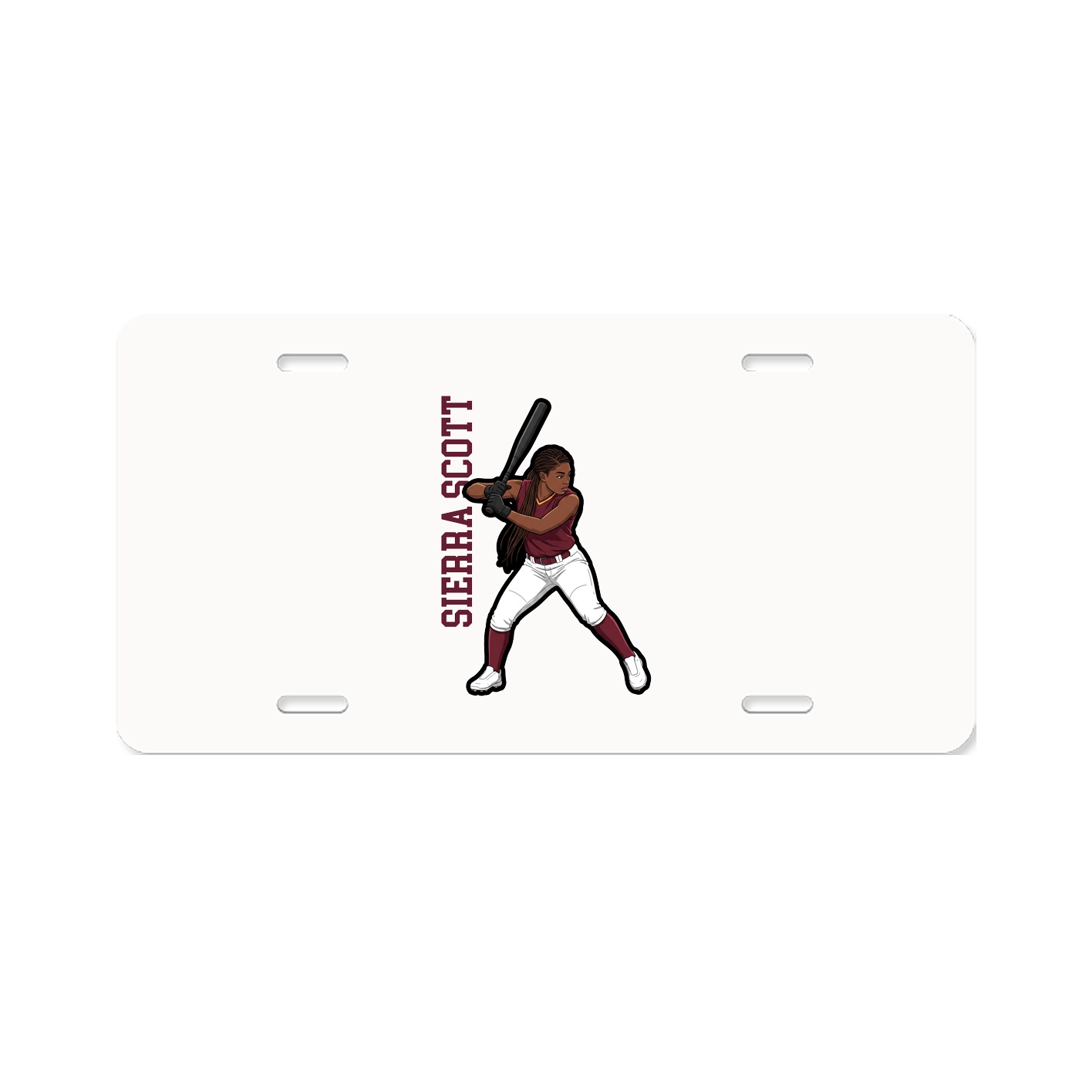 License Plate — Name Vertical in Classic