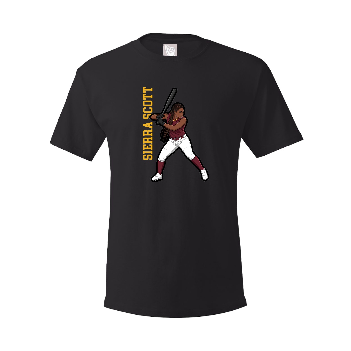 Youth Tee — Name Vertical in Black