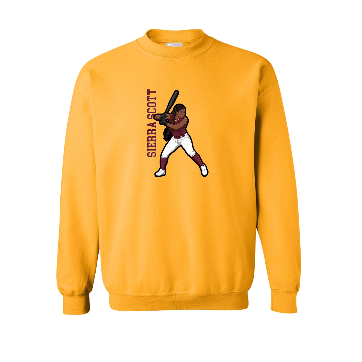 Fleece Crew — Name Vertical in Gold