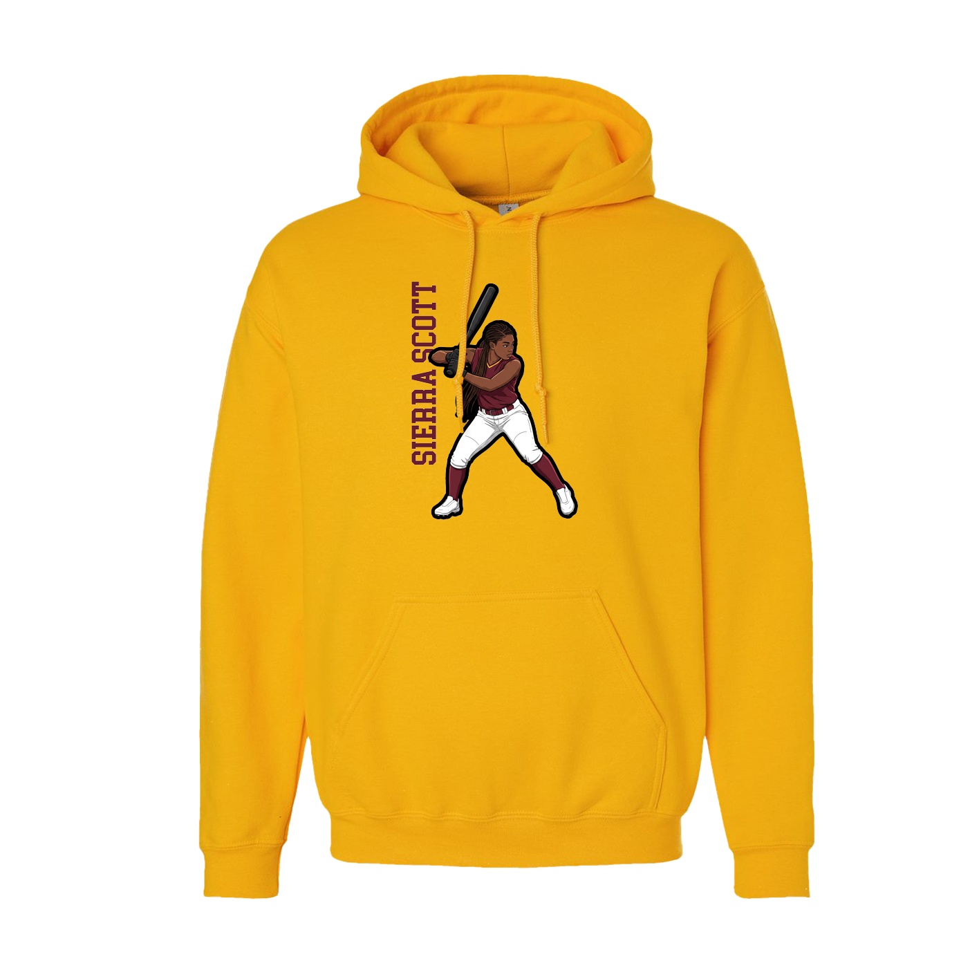 Youth Hoodie — Name Vertical in Gold