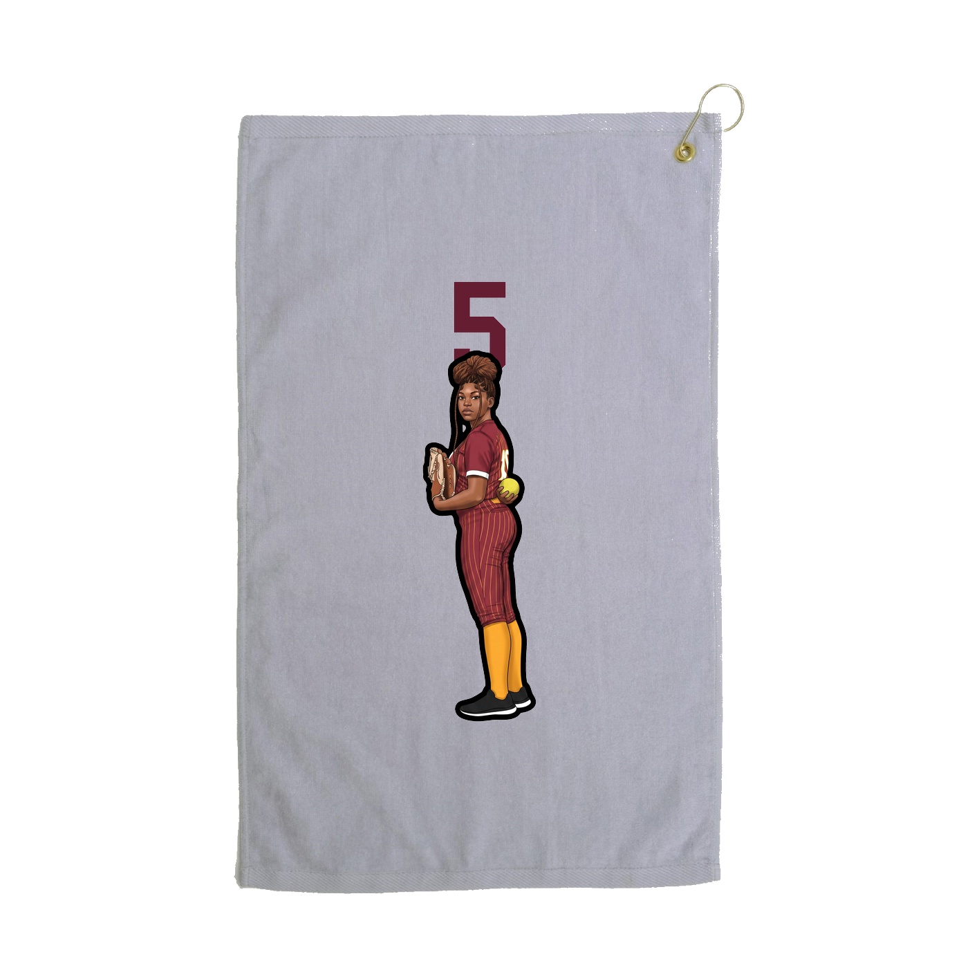 Golf Towel — Number Top in Grey