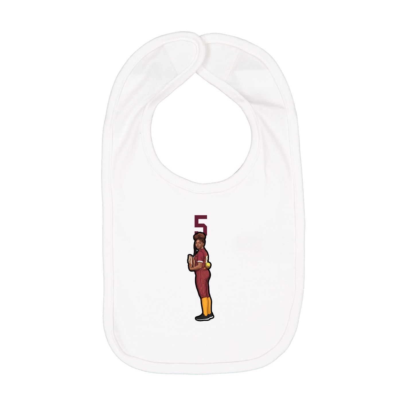 Infant Bib — Number Top in White