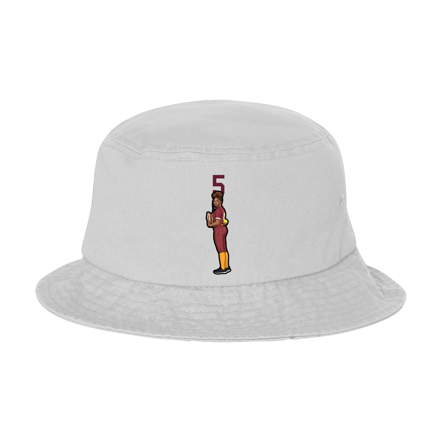 Bucket Cap — Number Top in White