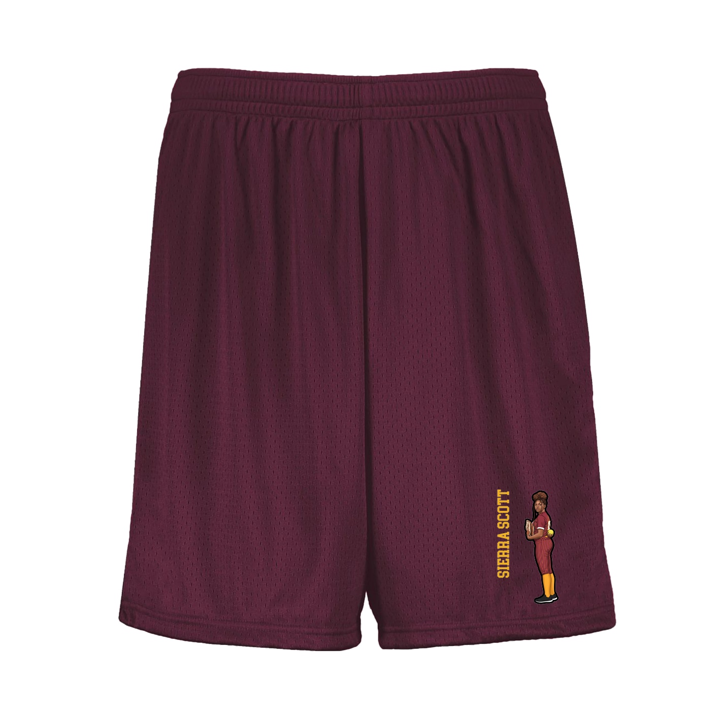Shorts — Name Vertical in Maroon