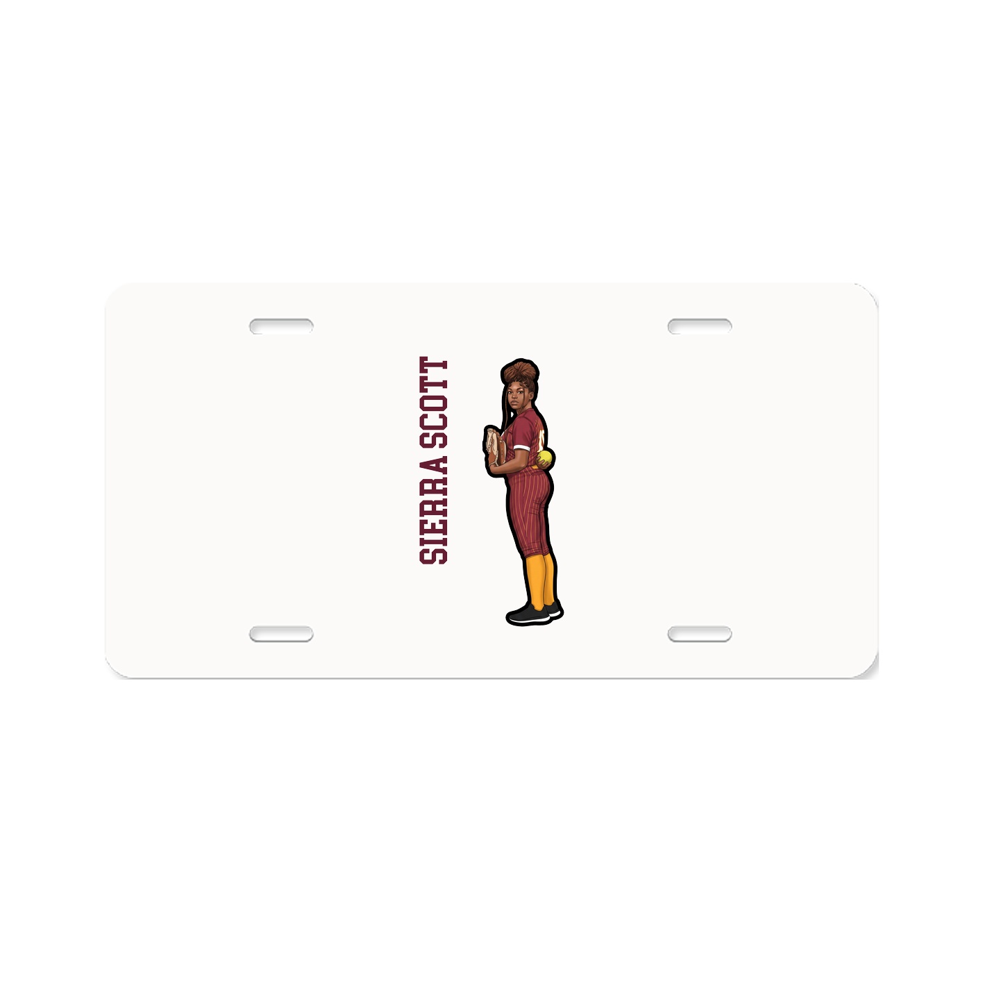 License Plate — Name Vertical in Classic