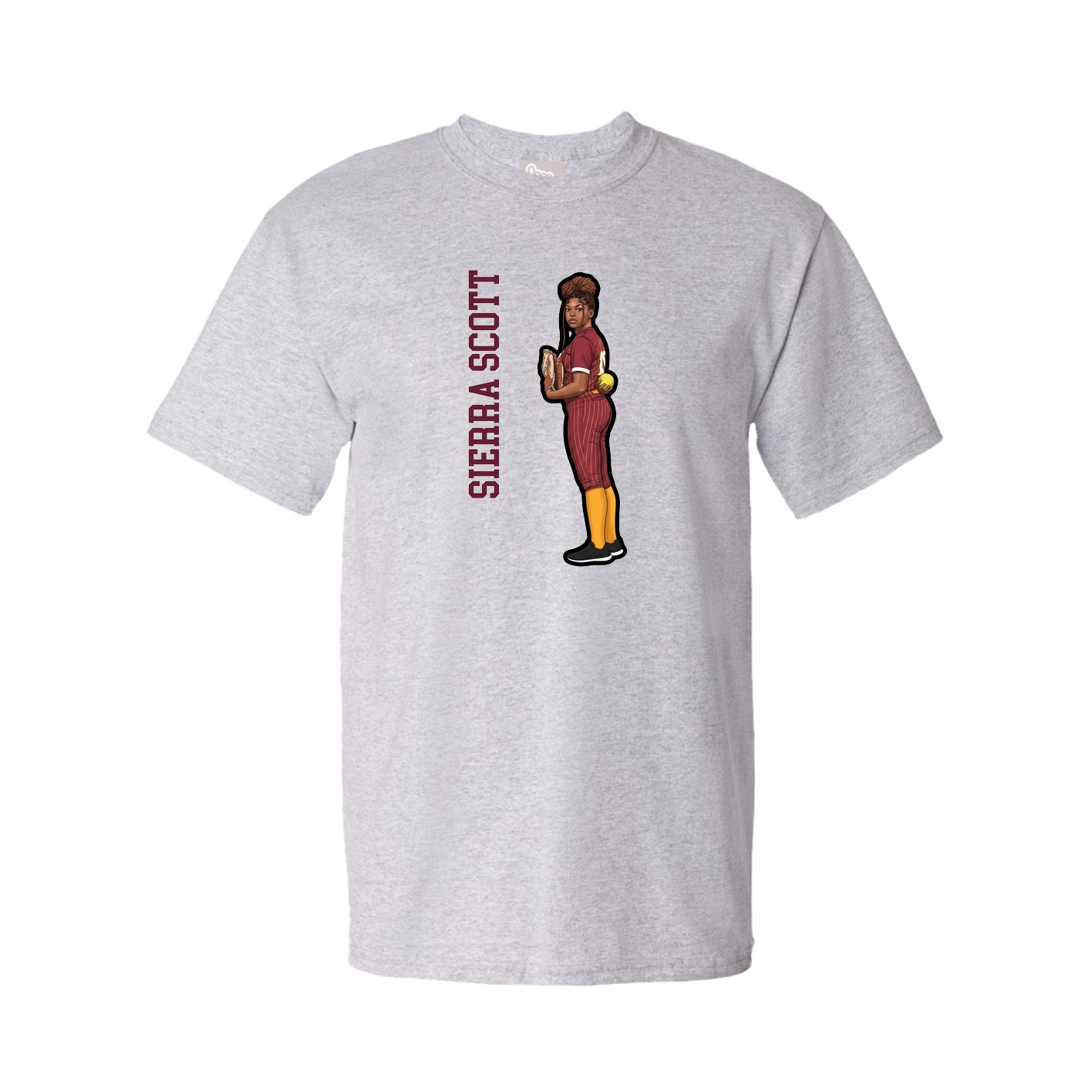 Tee — Name Vertical in Grey