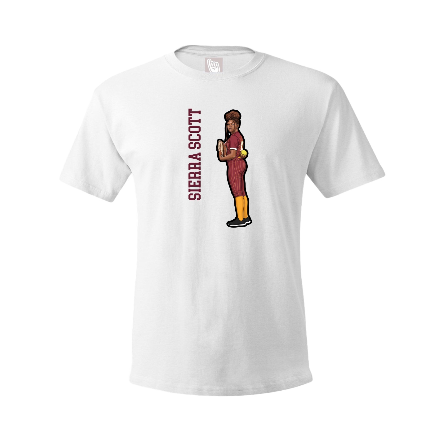 Youth Tee — Name Vertical in White