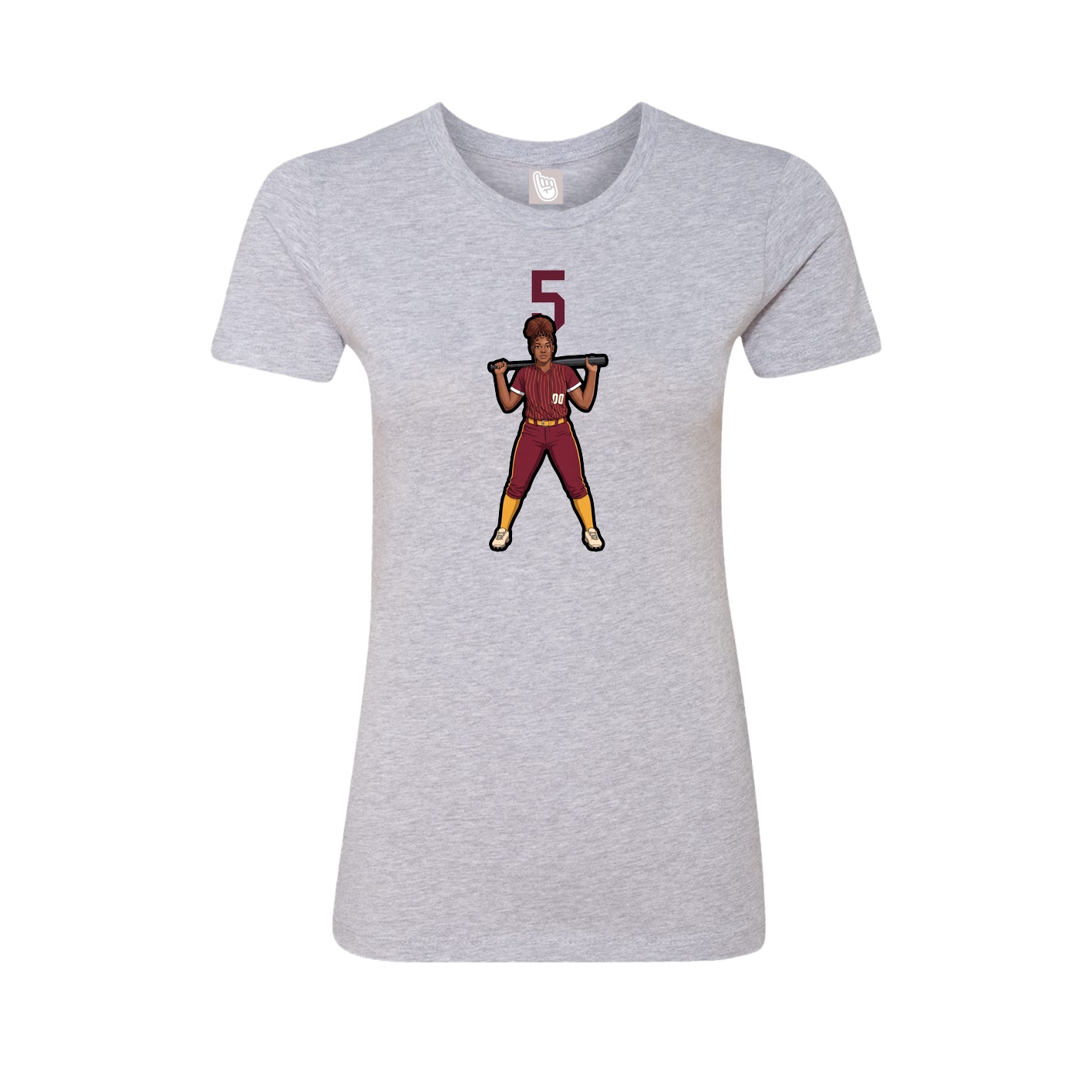 Fitted Women's Tee — Number Top in Grey