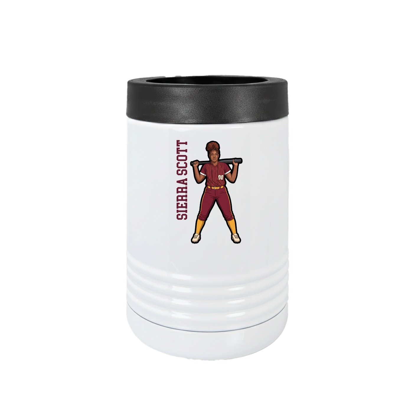 Beverage Holder — Name Vertical in White