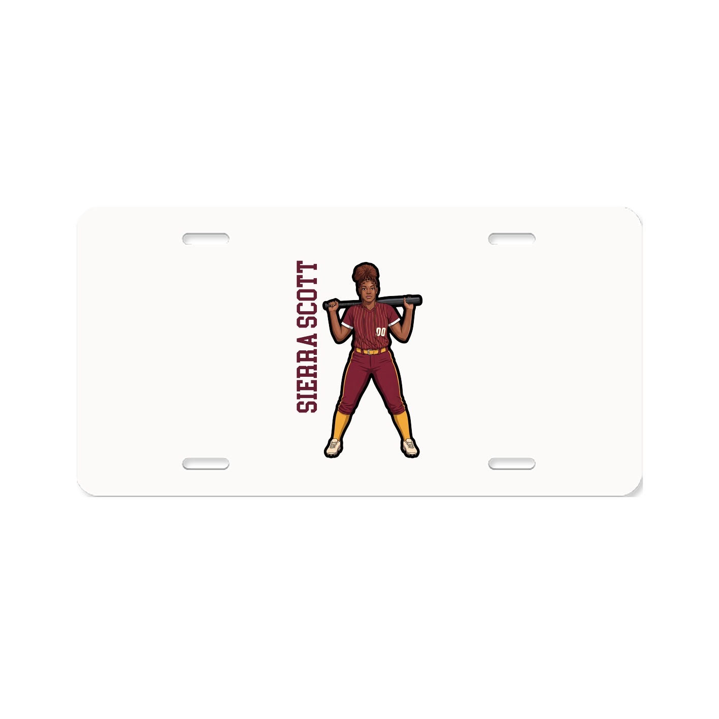 License Plate — Name Vertical in Classic
