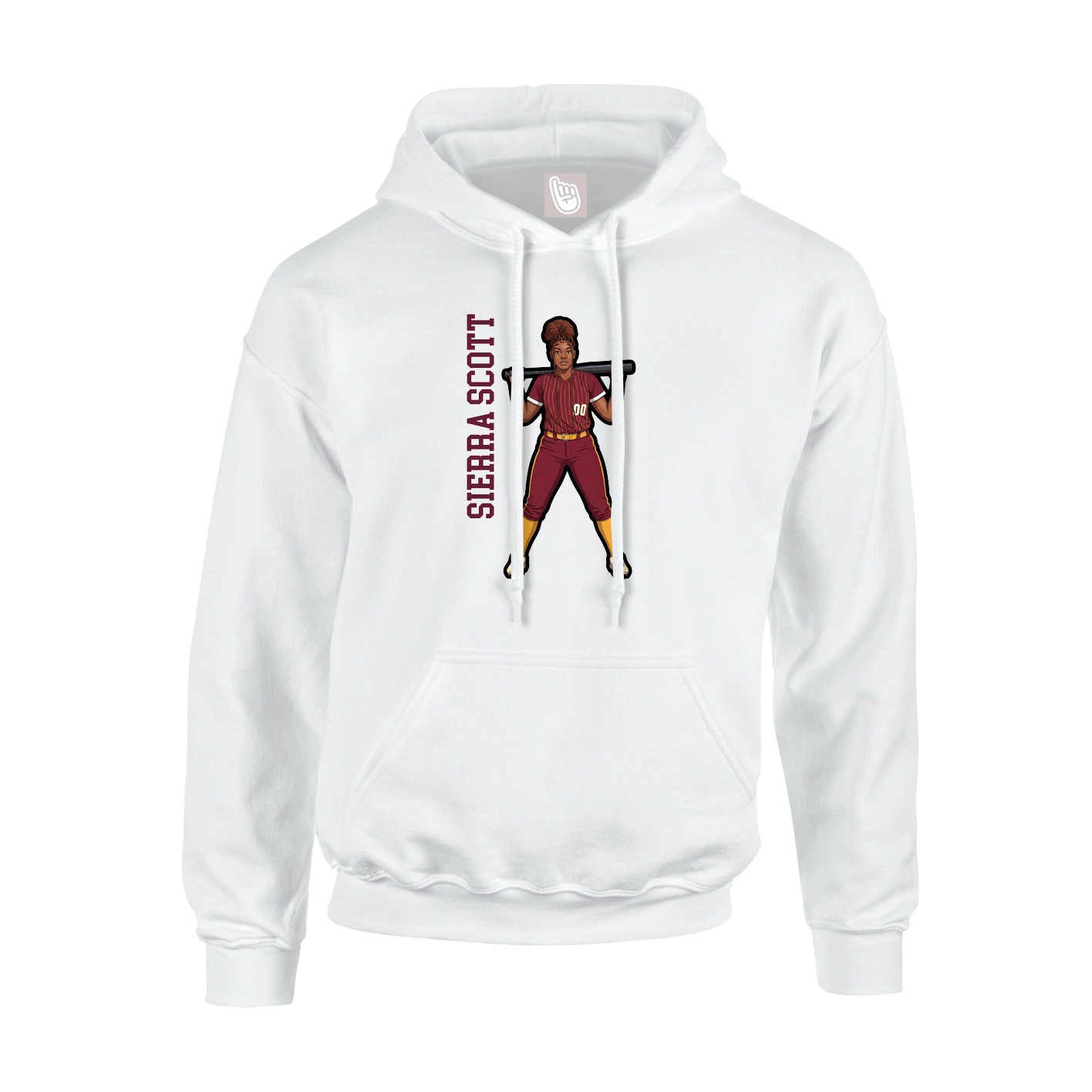 Youth Hoodie — Name Vertical in White