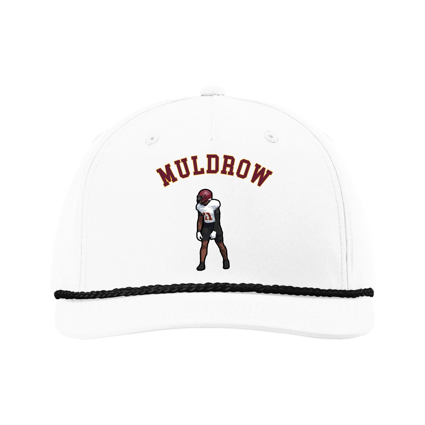 Five-Panel Classic Rope Cap — Shirsey Arch in White