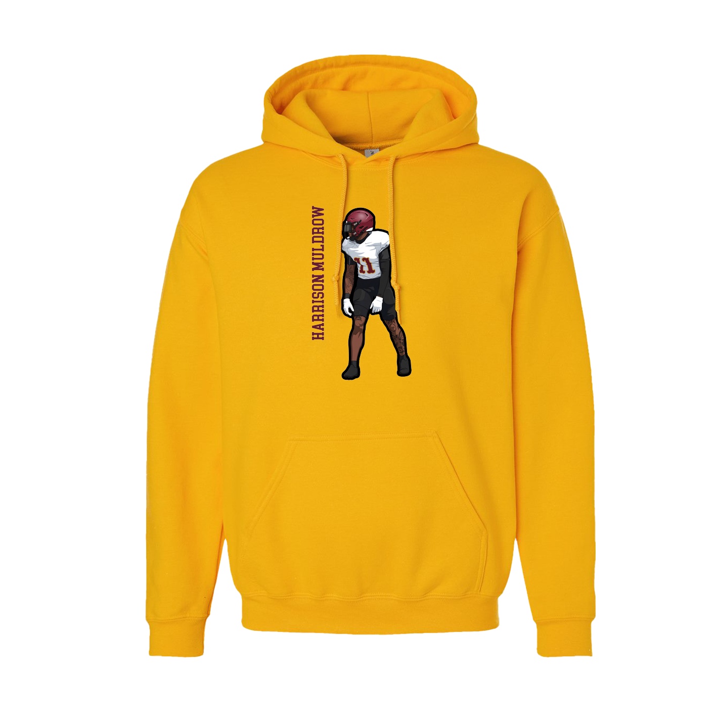 Hoodie — Name Vertical in Gold