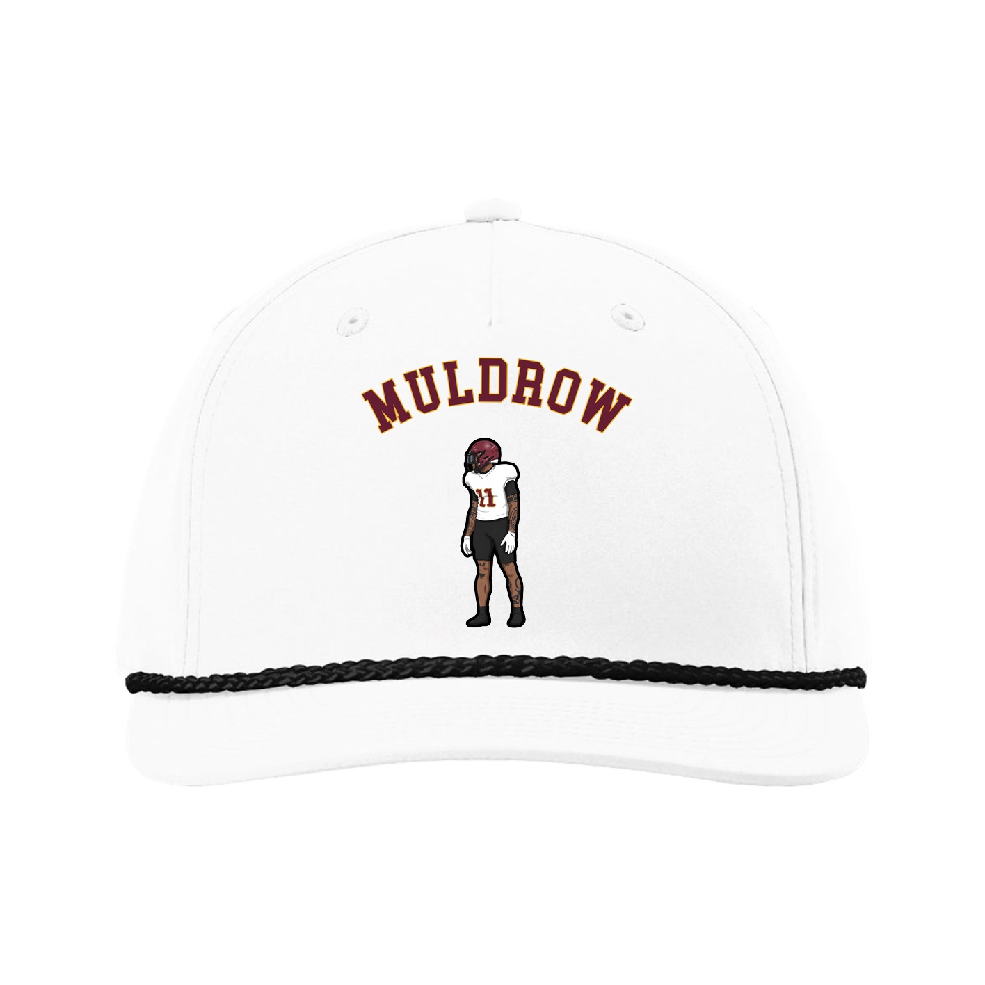 Five-Panel Classic Rope Cap — Shirsey Arch in White