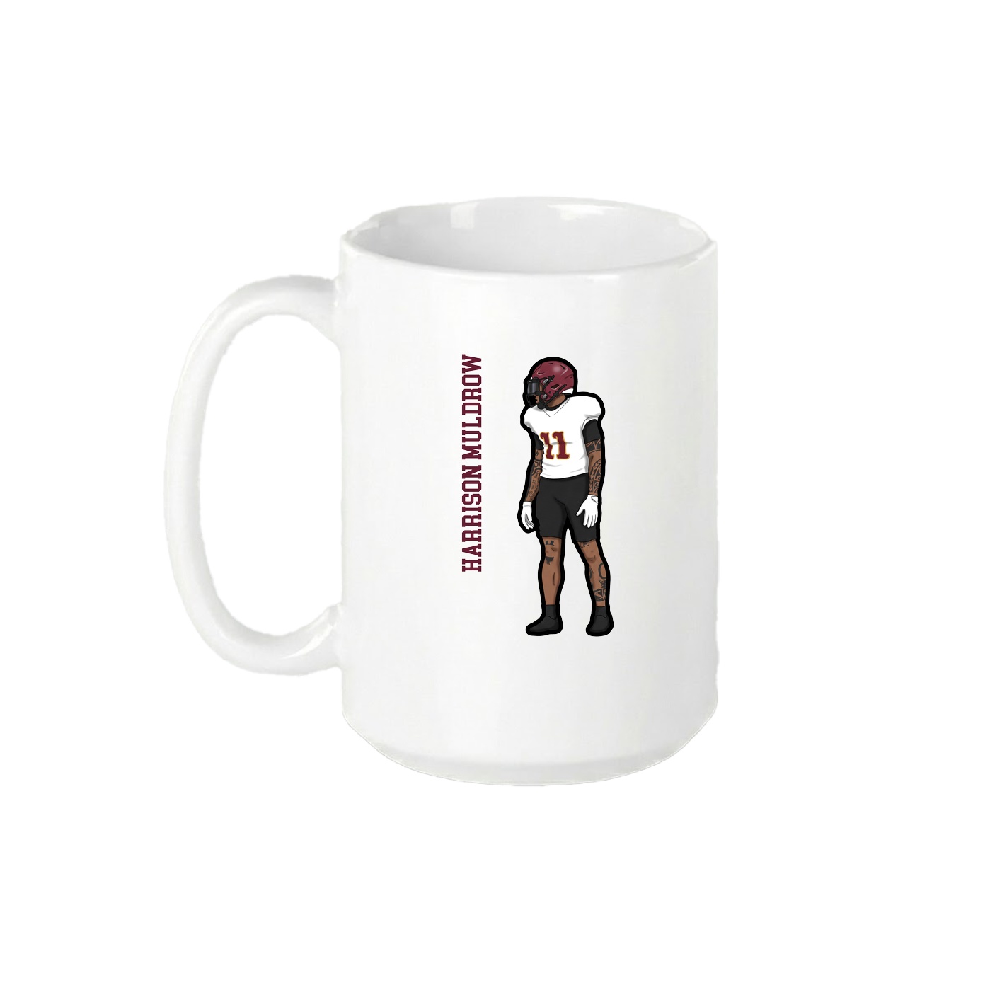 15oz Coffee Mug — Name Vertical in White