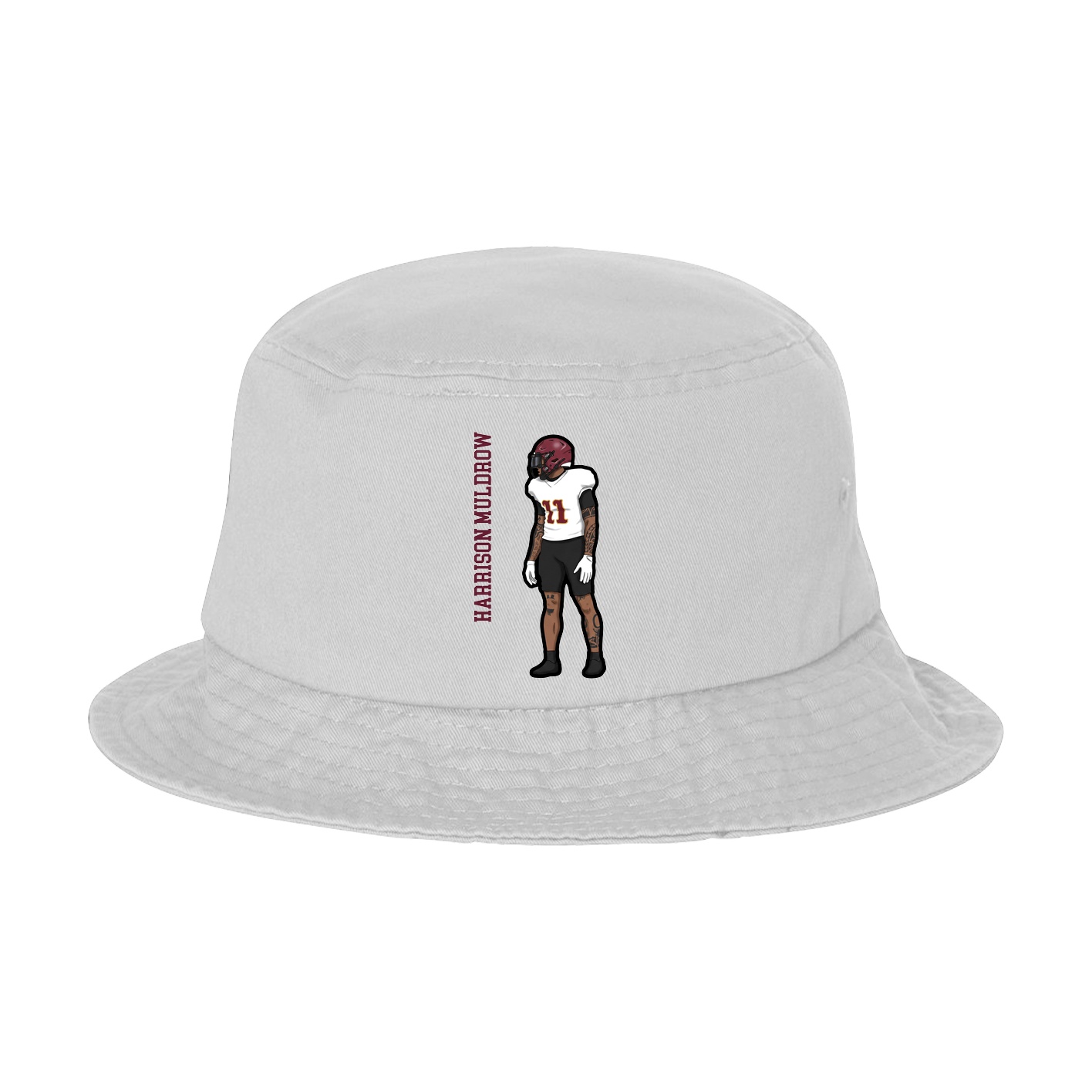 Bucket Cap — Name Vertical in White