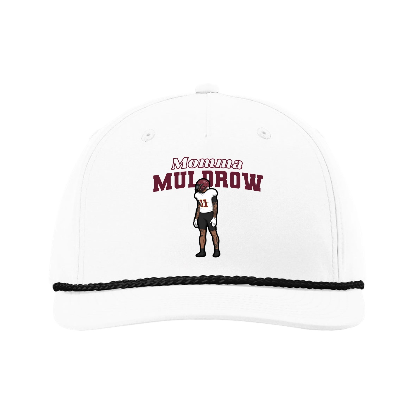 Five-Panel Classic Rope Cap — Mothers Day Block in White