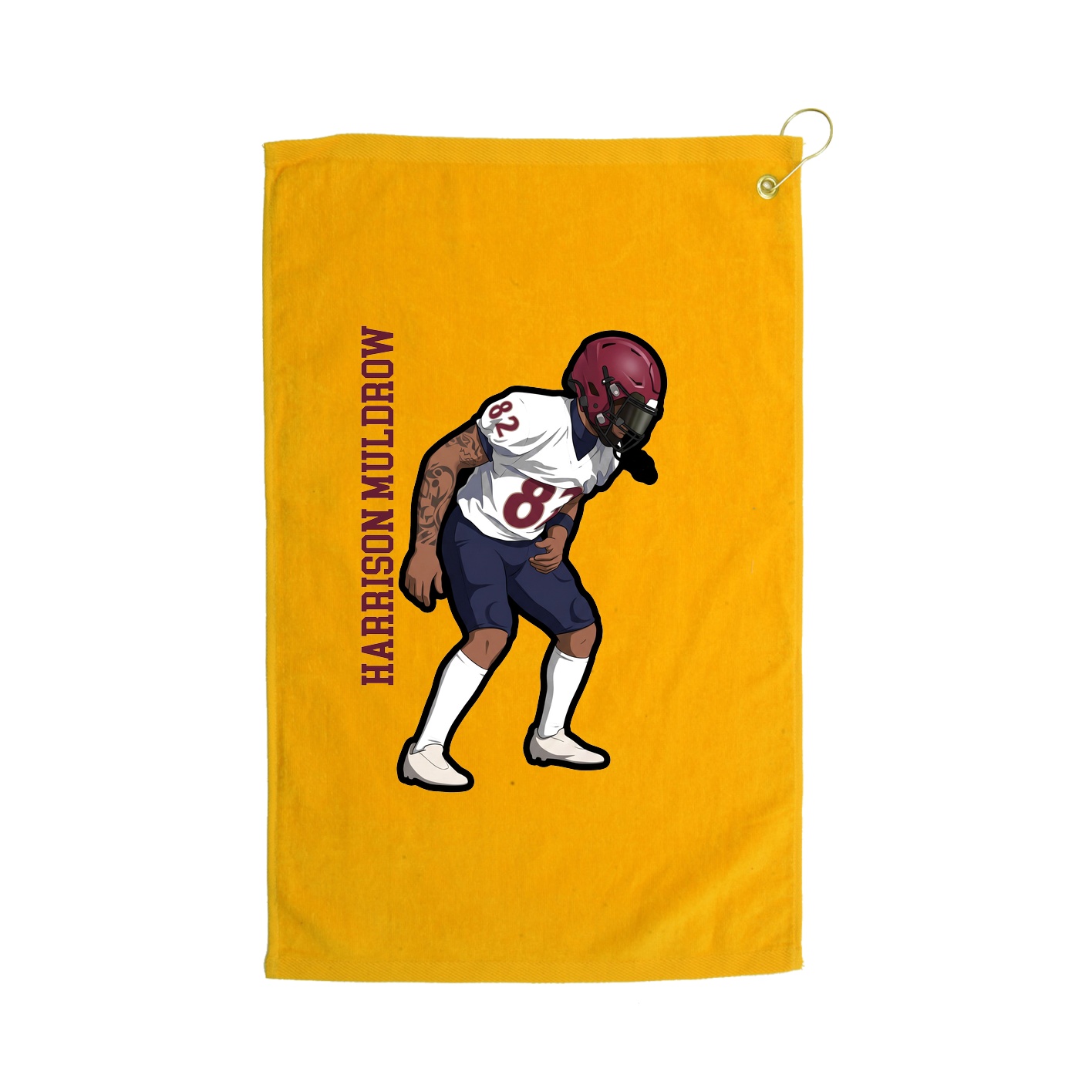 Golf Towel — Name Vertical in Gold