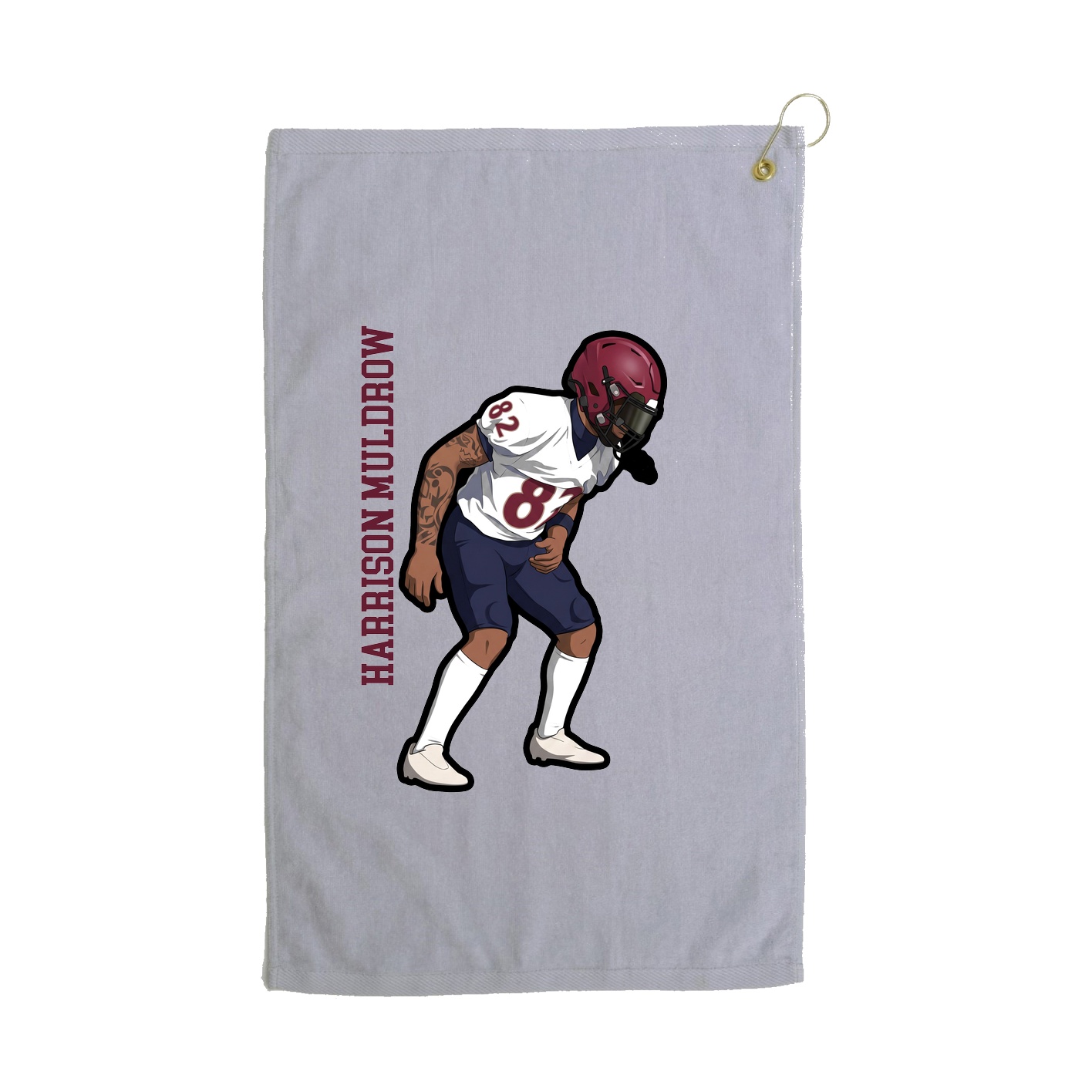 Golf Towel — Name Vertical in Grey