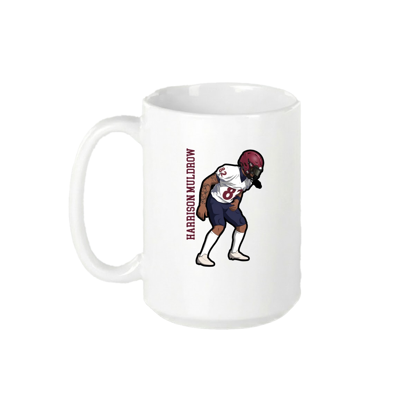 15oz Coffee Mug — Name Vertical in White