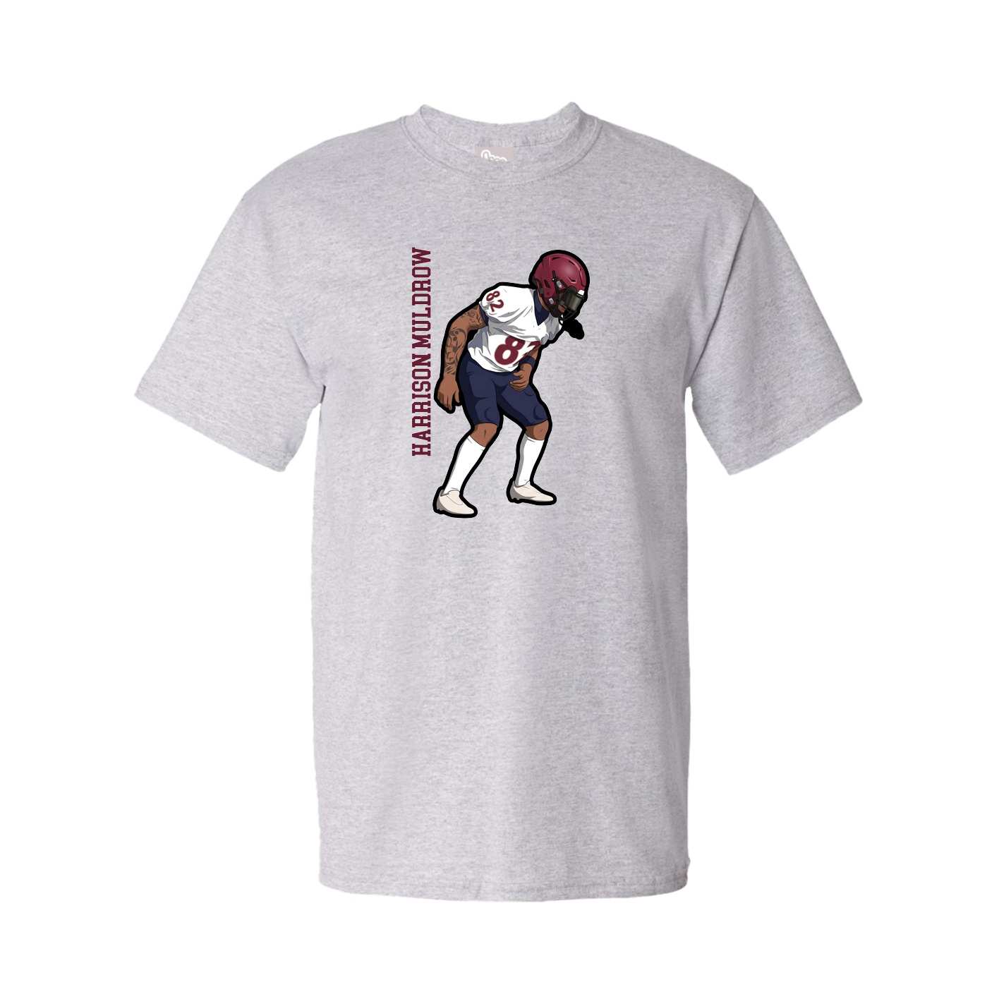 Tee — Name Vertical in Grey