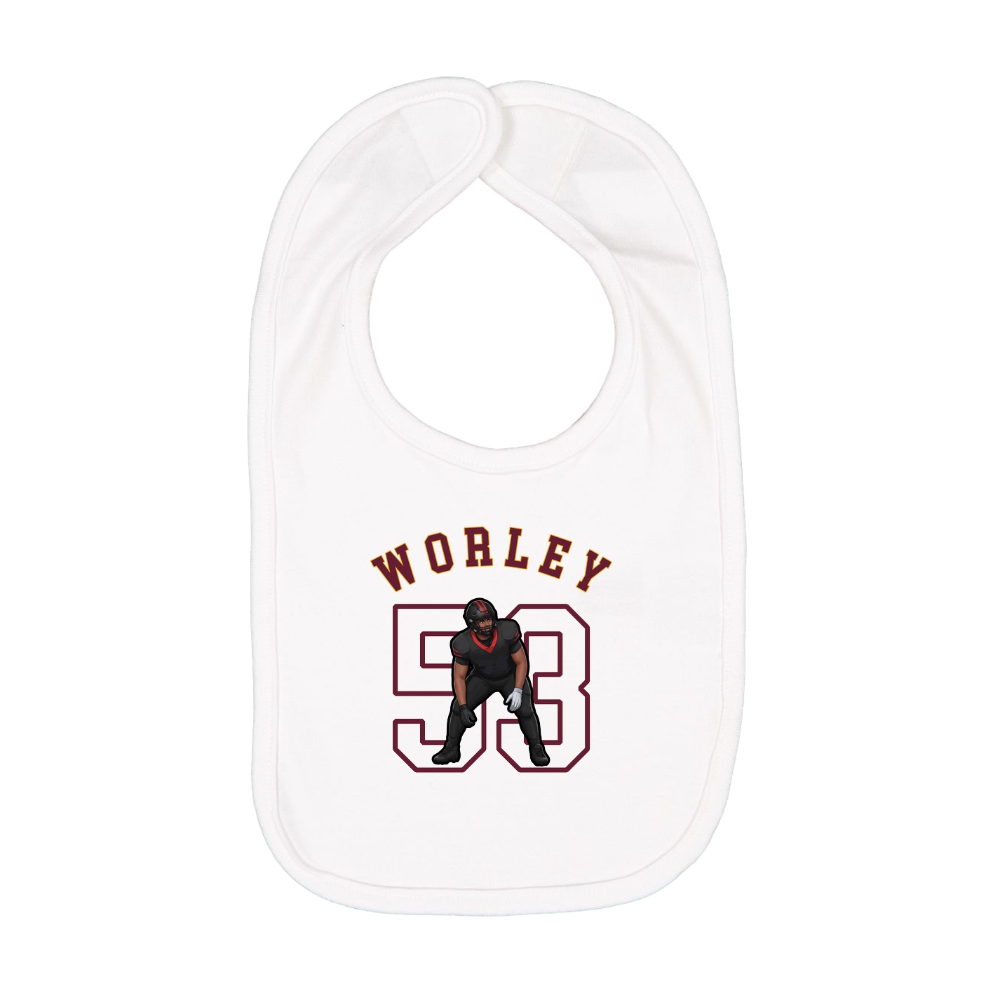 Infant Bib — Shirsey Arch in White