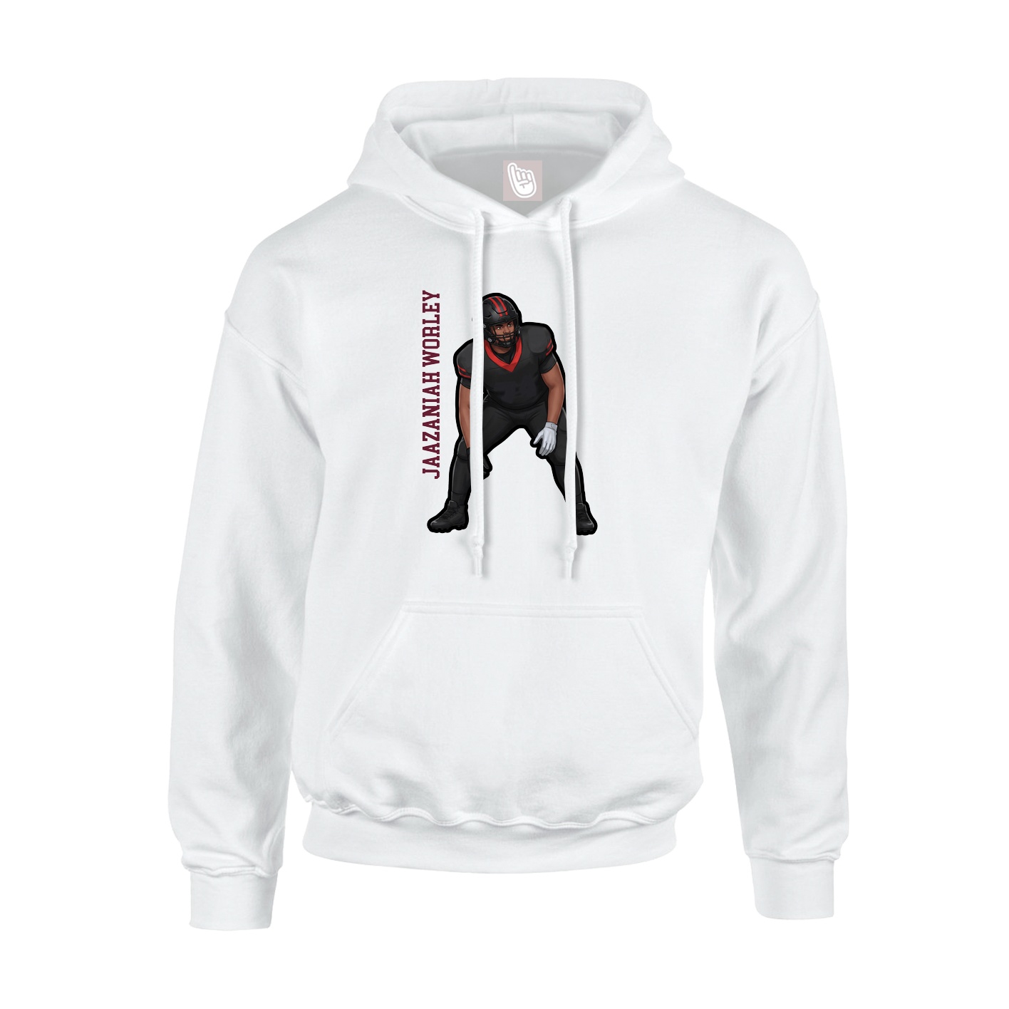 Youth Hoodie — Name Vertical in White