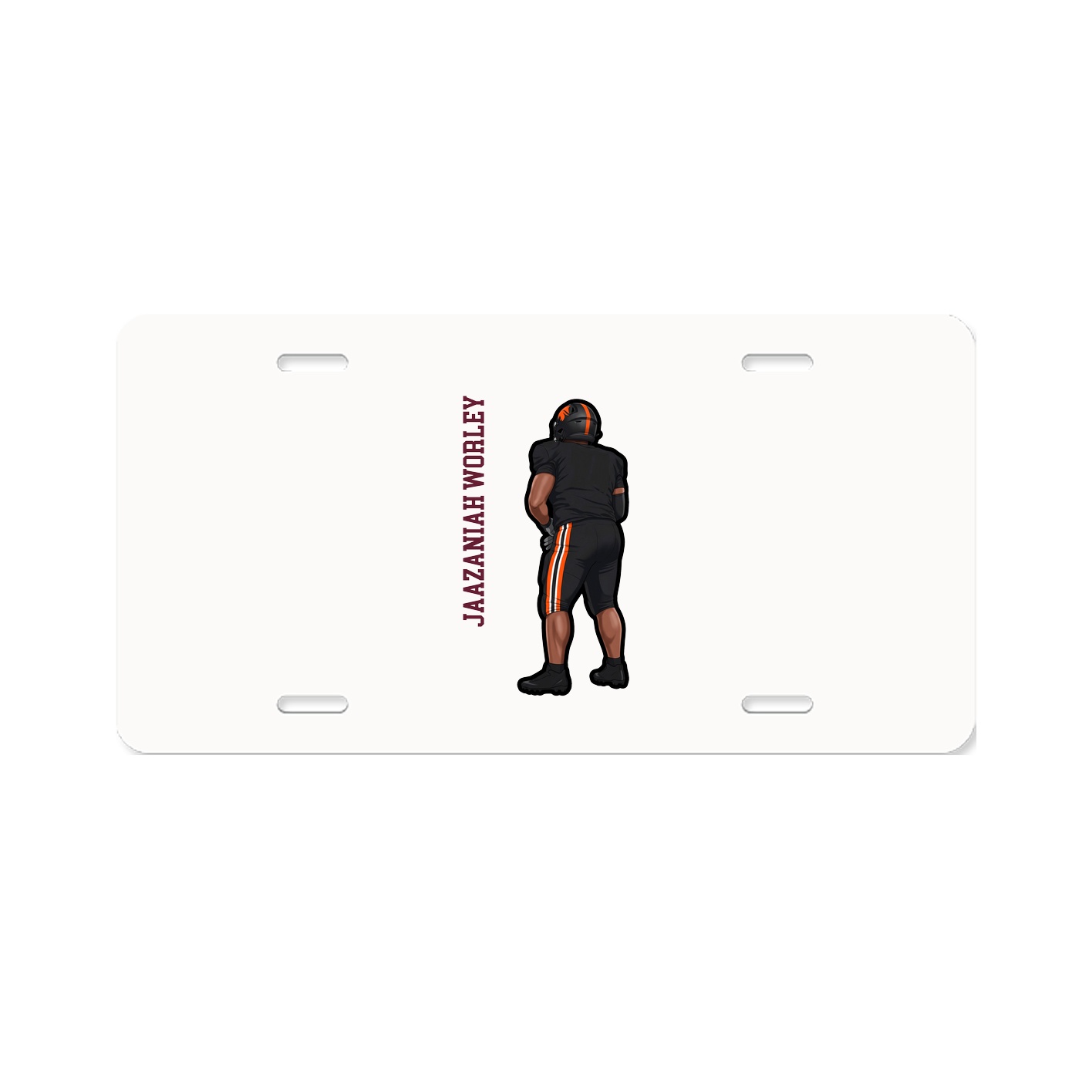 License Plate — Name Vertical in Classic