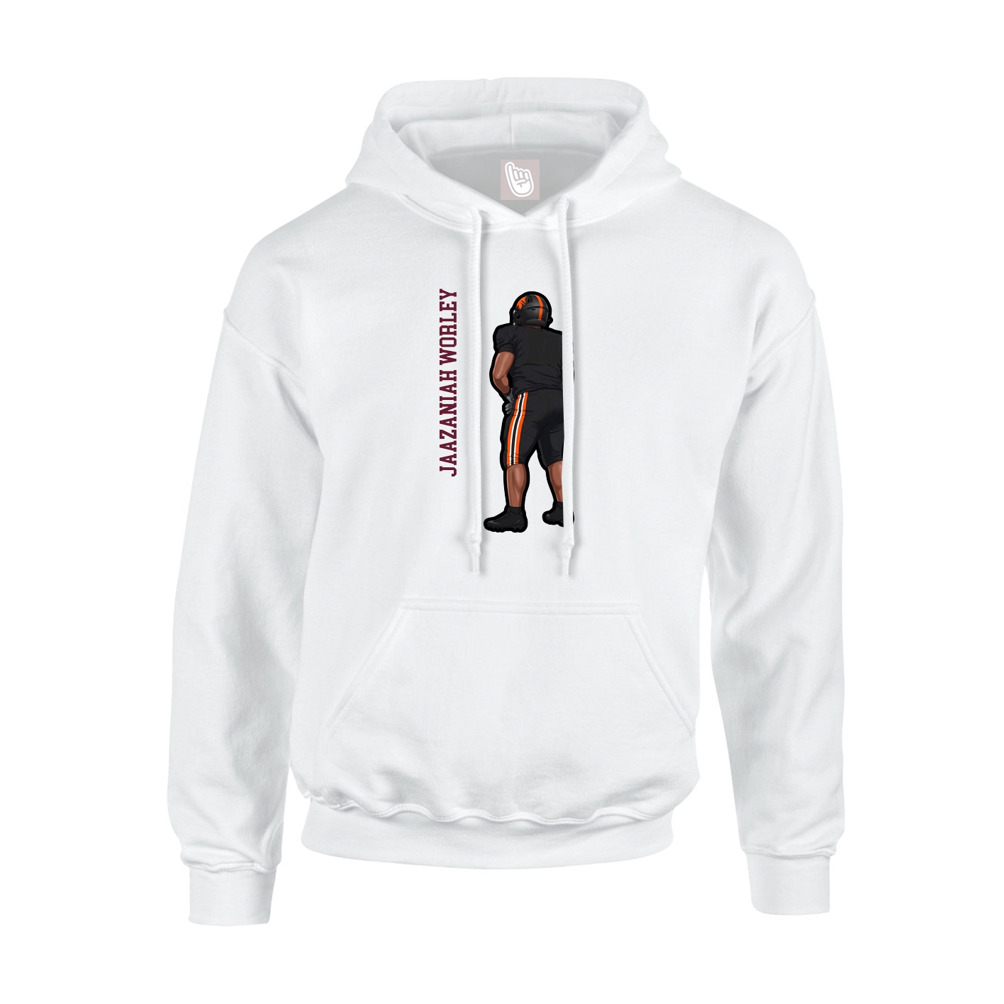 Hoodie — Name Vertical in White