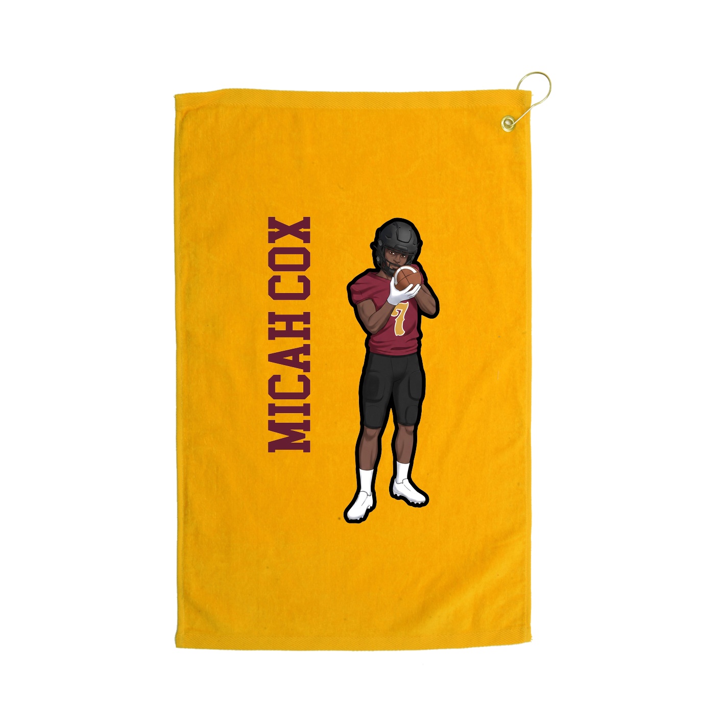 Golf Towel — Name Vertical in Gold