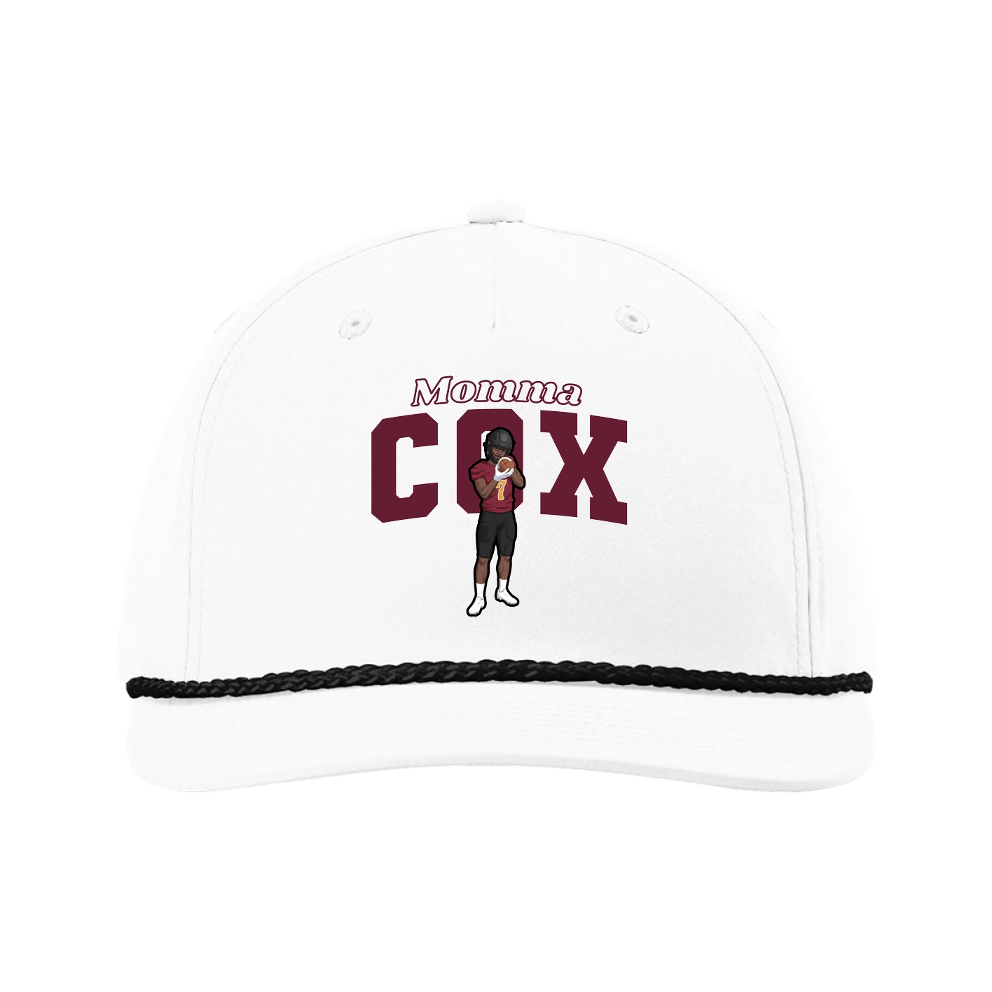Five-Panel Classic Rope Cap — Mothers Day Block in White