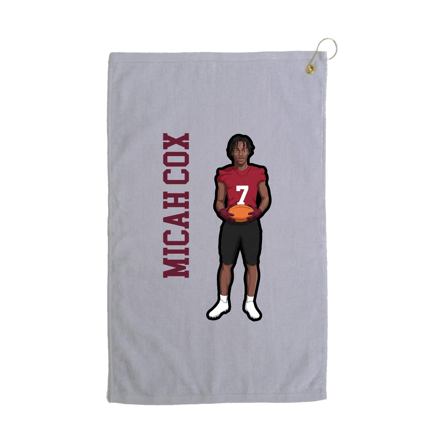 Golf Towel — Name Vertical in Grey