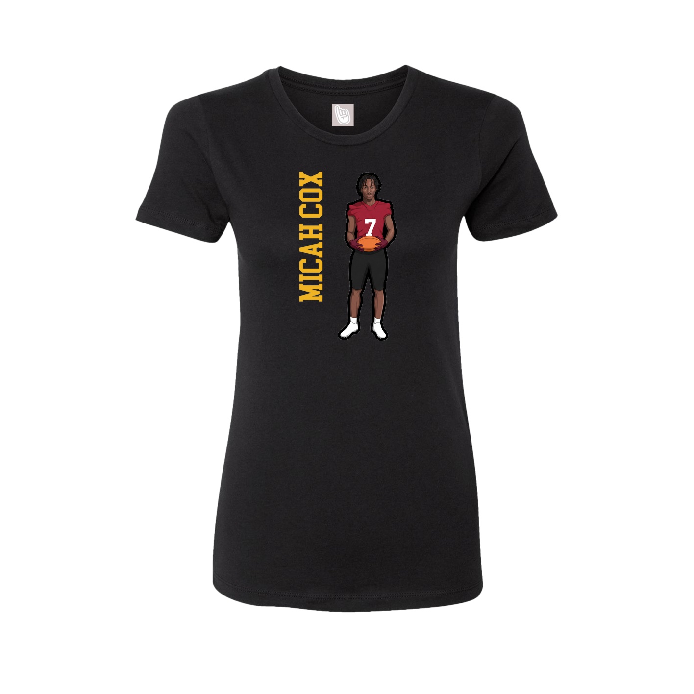 Womens Tee — Name Vertical in Black