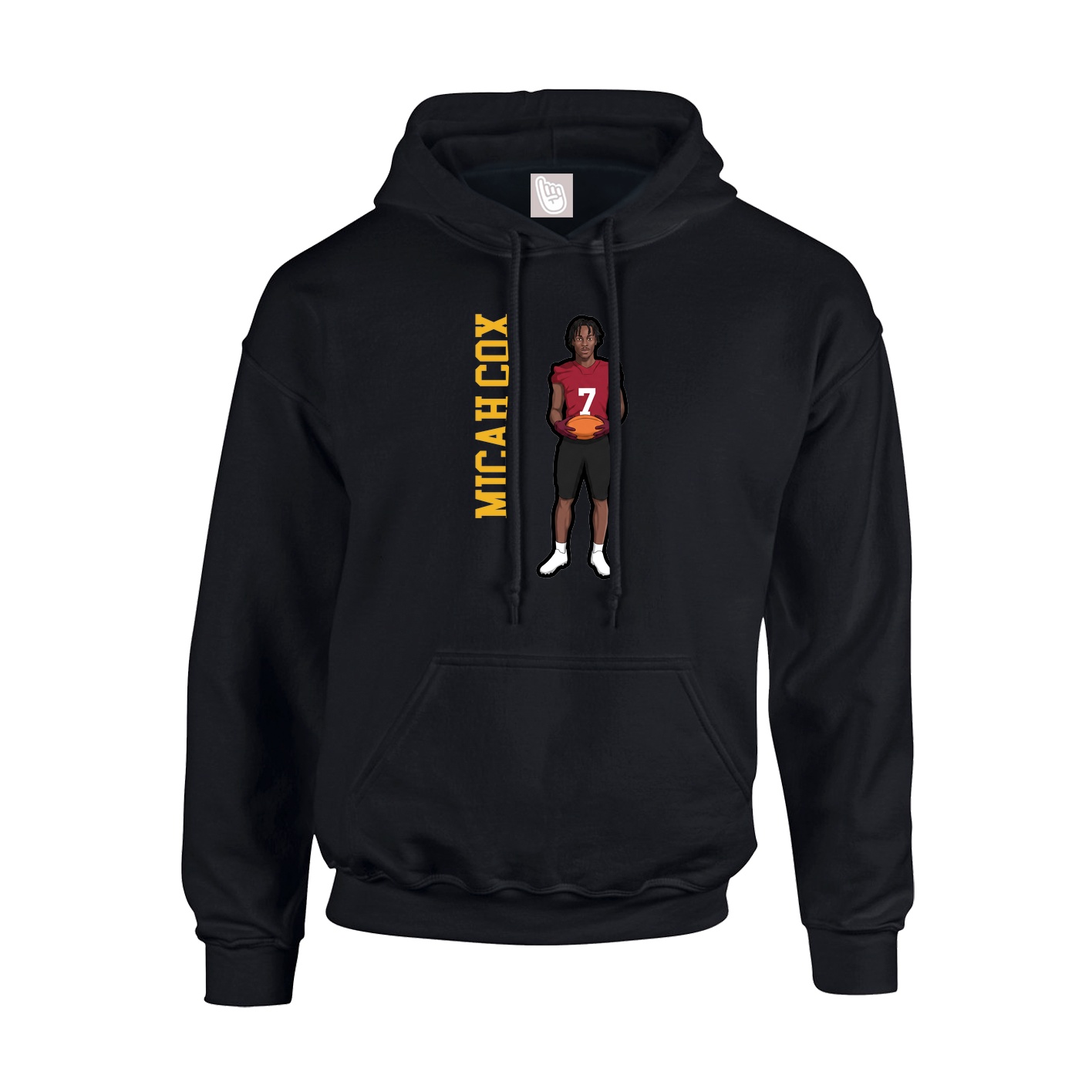 Youth Hoodie — Name Vertical in Black