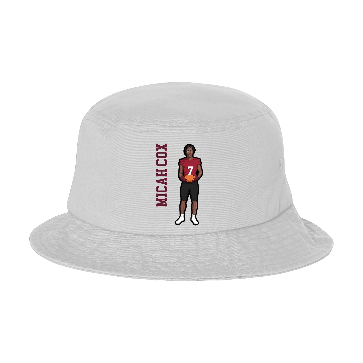 Bucket Cap — Name Vertical in White