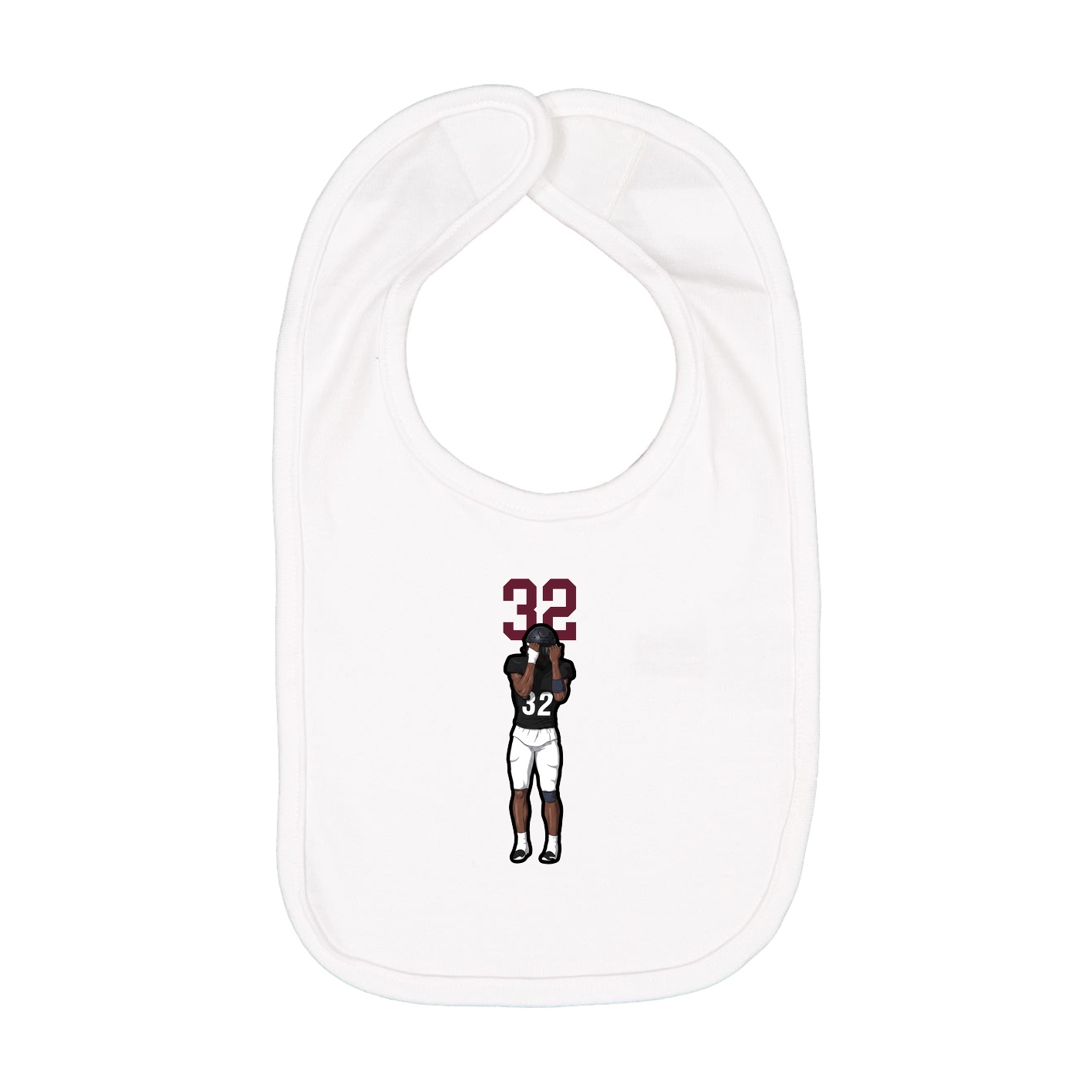 Infant Bib — Number Top in White