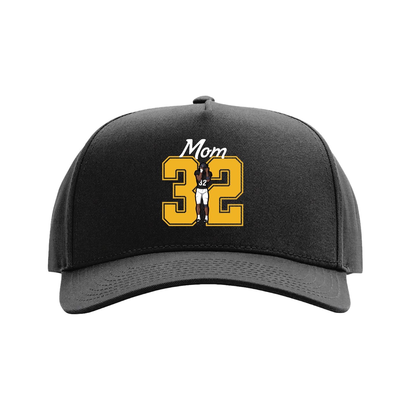 Full Fabric Five-Panel Champ Cap — Mothers Day Shirsey in Black