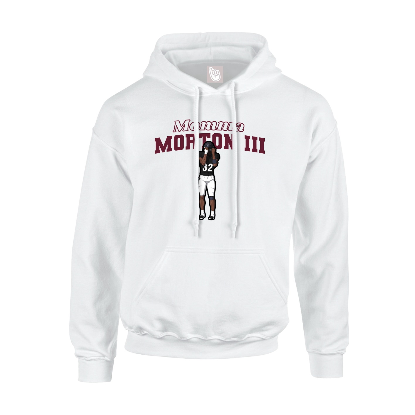 Youth Hoodie — Mothers Day Block in White