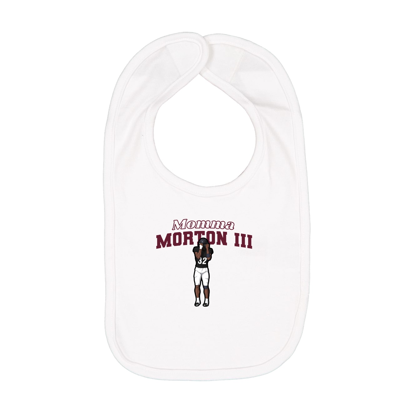Infant Bib — Mothers Day Block in White