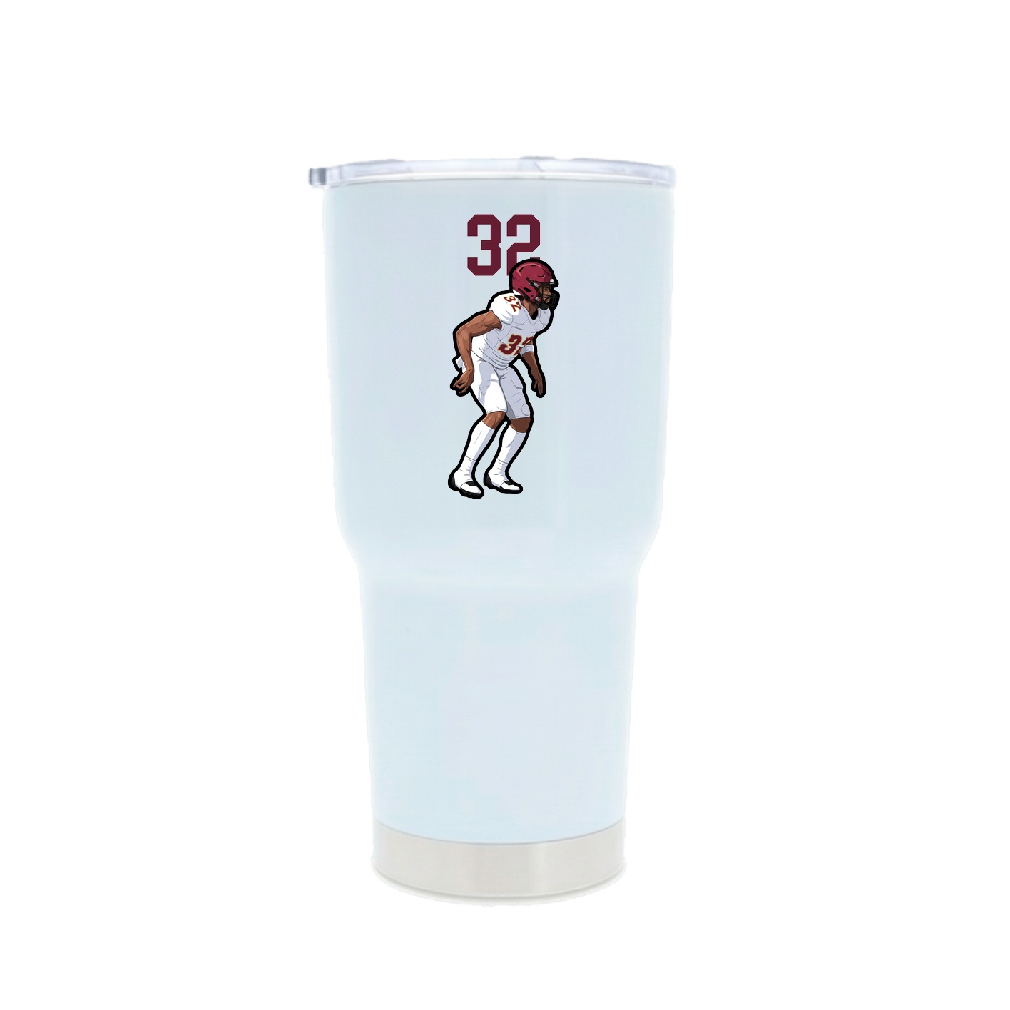 30oz Stainless Steel Tumbler — Number Top in White