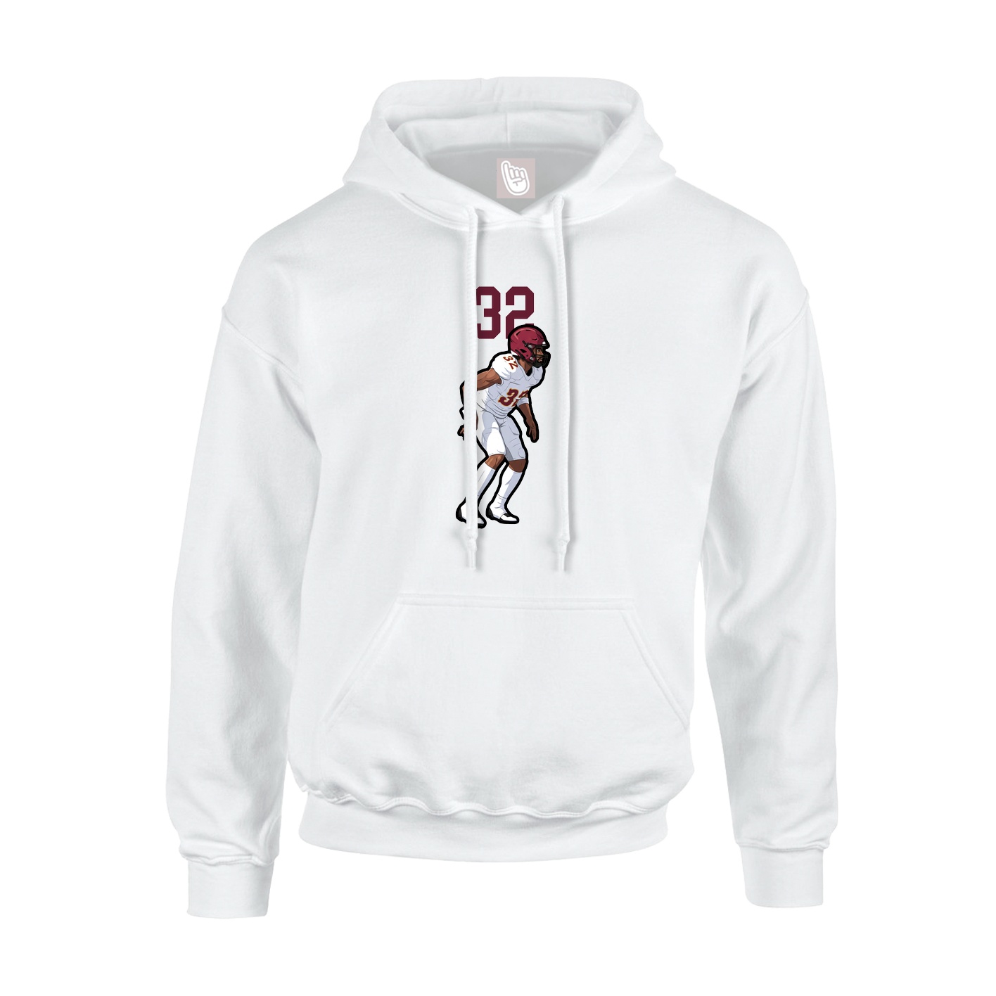Youth Hoodie — Number Top in White