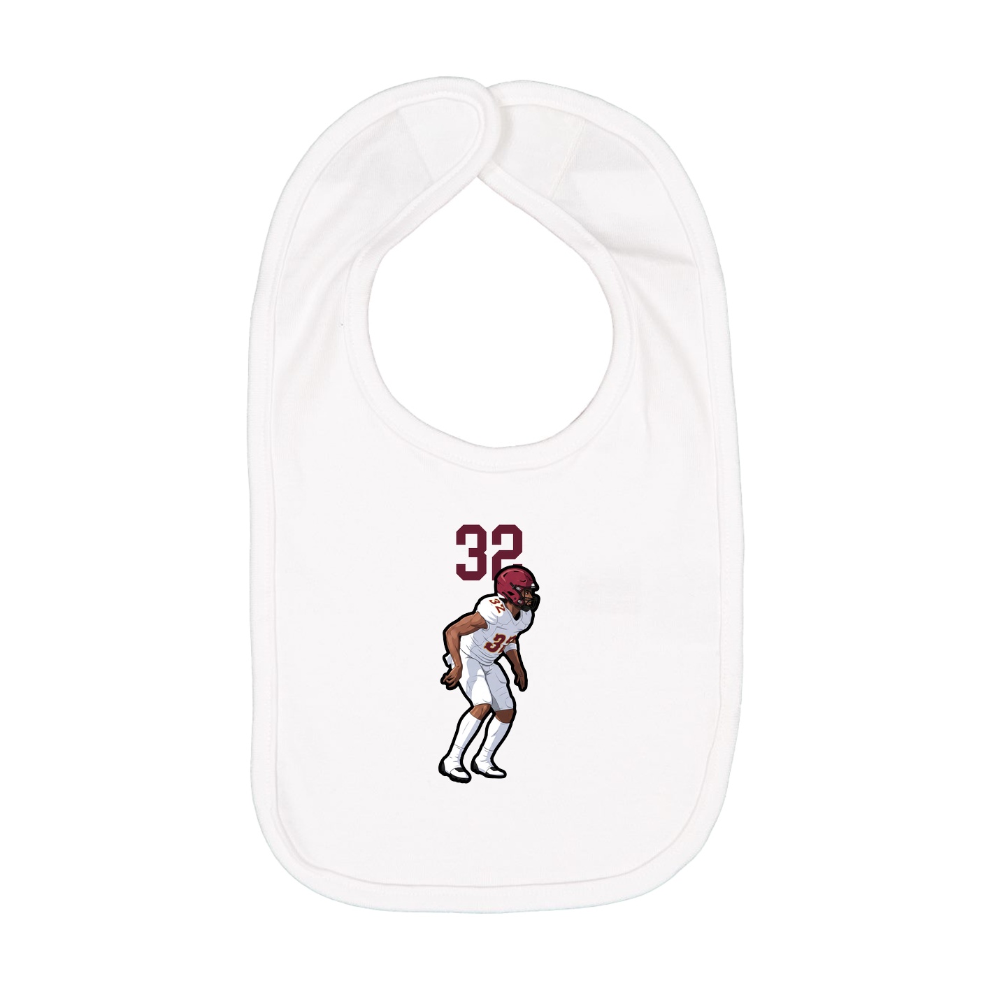 Infant Bib — Number Top in White